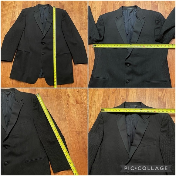 Versace two button single breasted black wool silk textured sports coat blazer - Picture 15 of 15